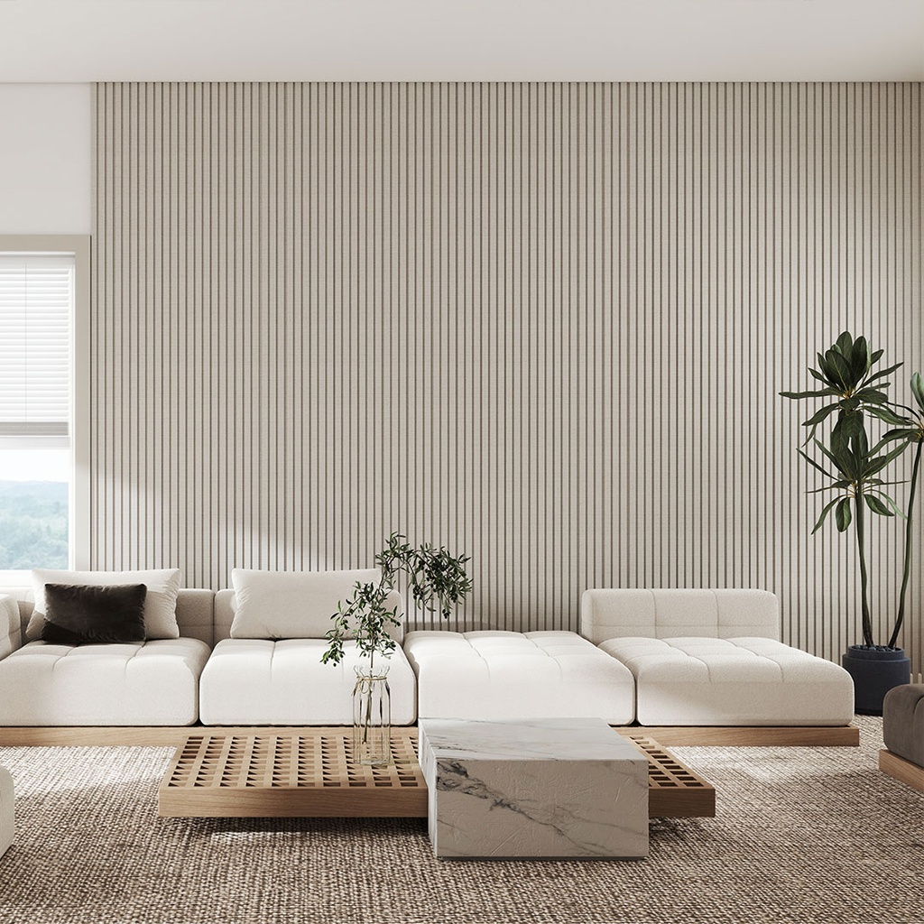 GG Aluvo Waterproof Panel Weave Slats Woven Eggshell 2400mm x 120mm – image 2