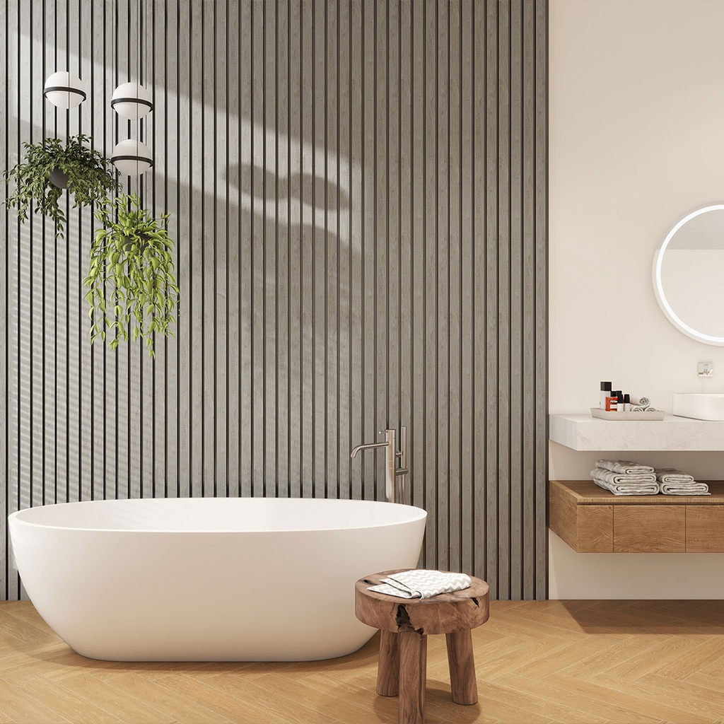 GG Aluvo Waterproof Panel 4 Slats Grey Oak 2400mm x 250mm – image 4