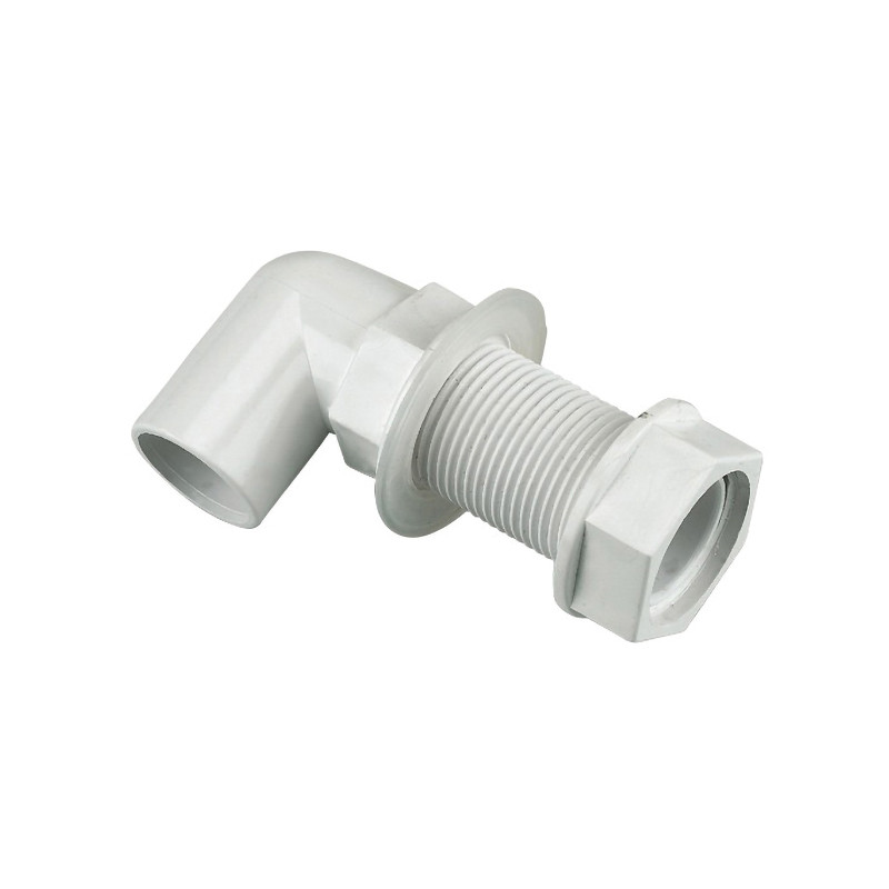 FLOPLAST 21.5MM O/F BENT TANK CONN (WHITE)