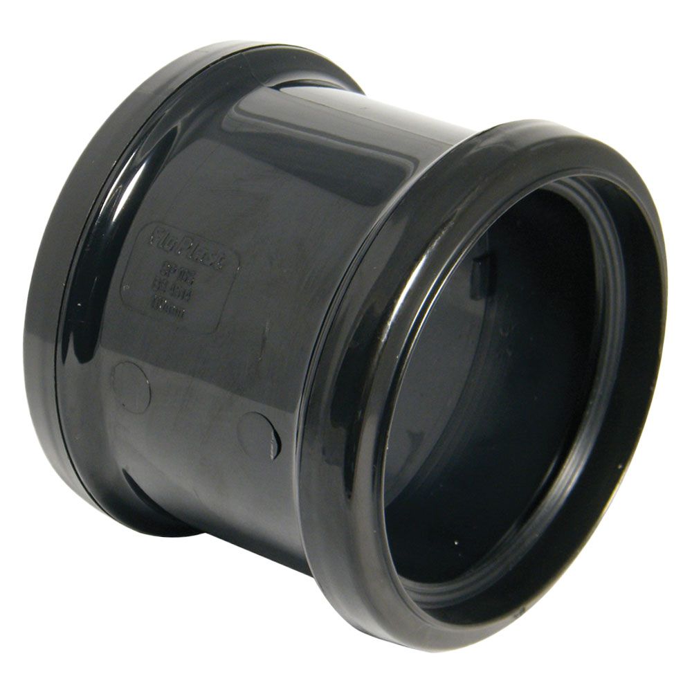 SOILPIPE 110MM COUPLING DOUBLE SOCKET (BLACK)