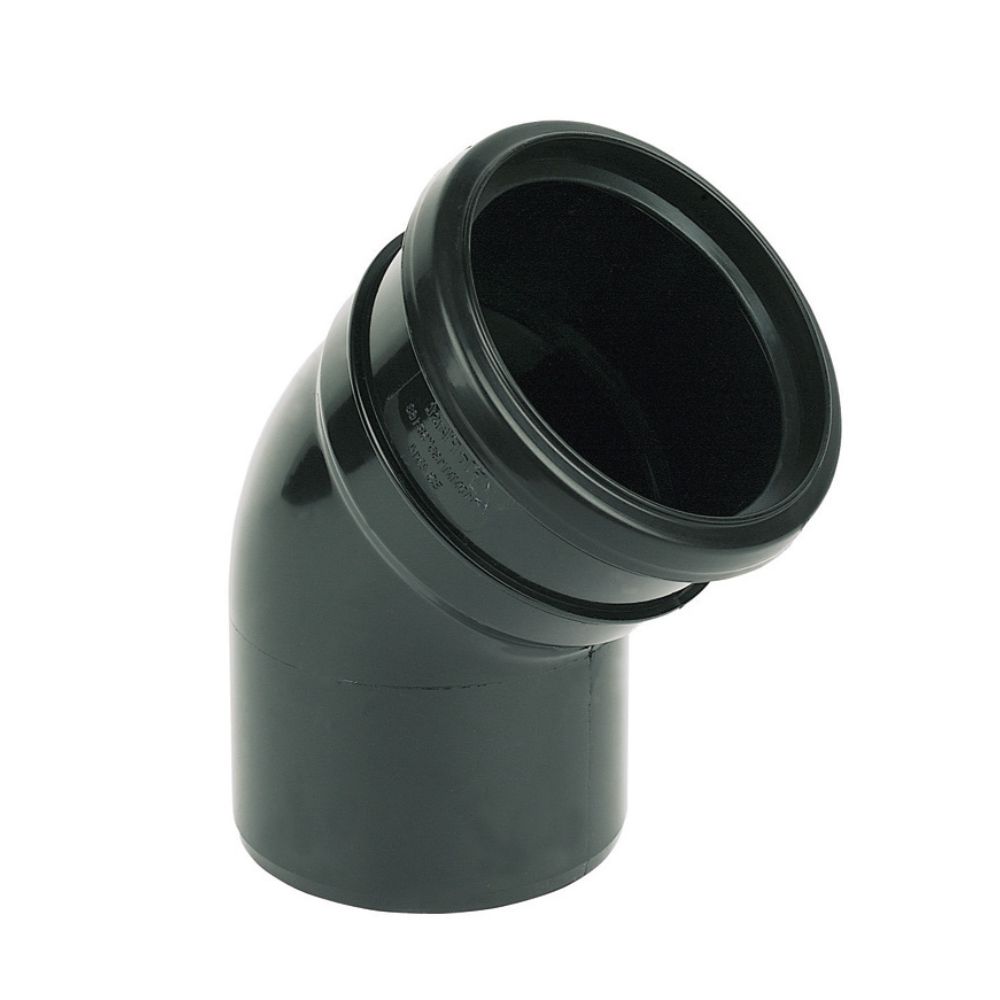 [SP163BL] SOILPIPE 110MM 135* BEND SINGLE SOCKET (BLACK)