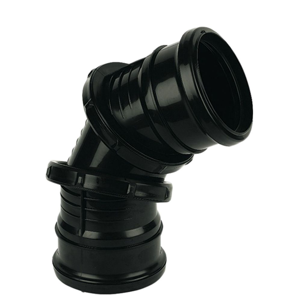 [SP560BL] SOILPIPE 110MM 090*ADJ.BEND DOUBLE SOCKET (BLACK)