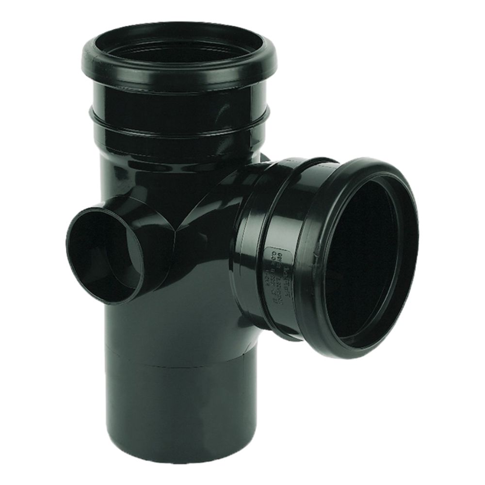 [SS191BL] SOILPIPE 110MM SOLVENT 92.5* BRANCH TRIPLE SOCKET (BLACK)