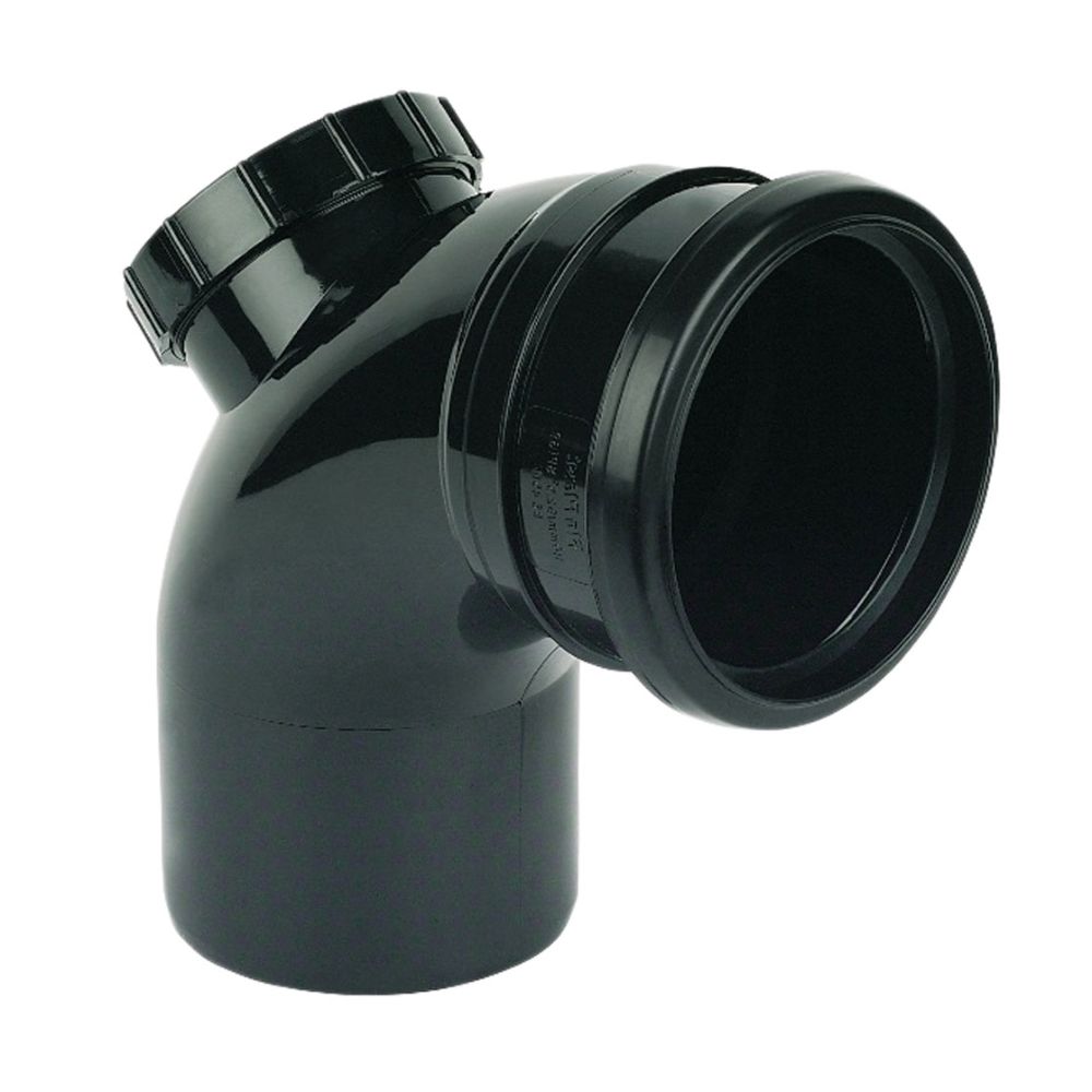 [SS569BL] SOILPIPE 110MM SOLVENT 92.5* ACC.BEND (BLACK)
