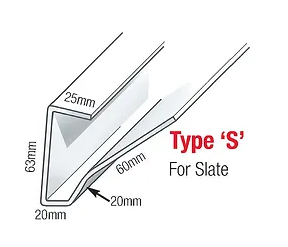[5SW] CONTINUOUS DRY VERGE TYPE S (WHITE) 5M