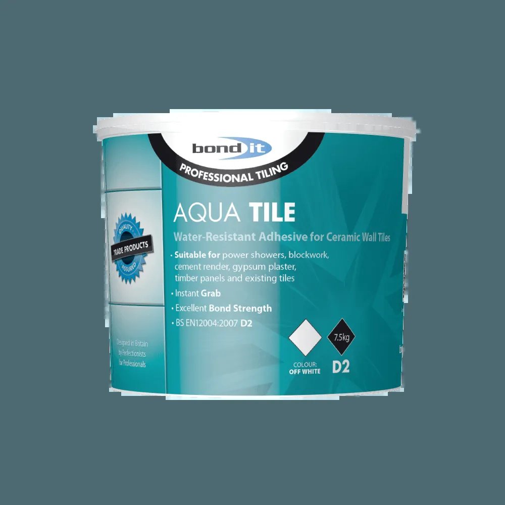 BOND-IT AQUA-TILE - READY MIX WATER RESISTANT TILE ADHESIVE 7.5KG (OFF WHITE)