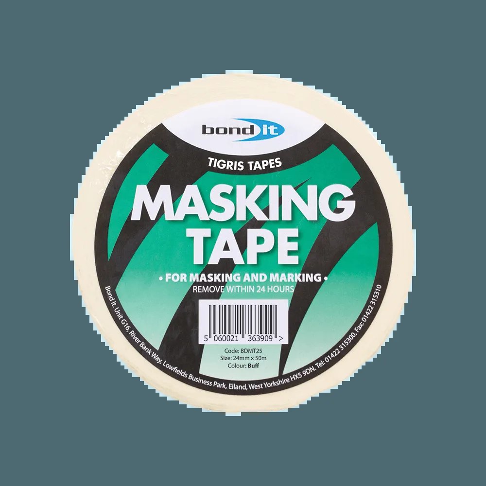 [BDMT25] BOND-IT MASKING TAPE - 50M LONG 25MM X 50M (BUFF)