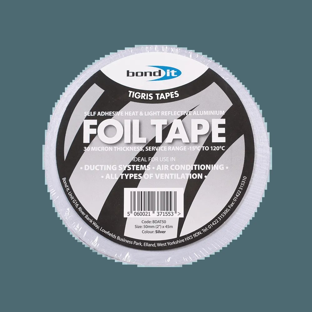 BOND-IT ALUMINIUM FOIL TAPE - 45M LONG 50MM X 45M