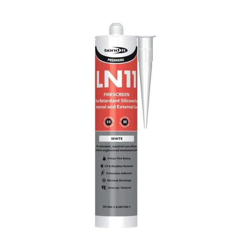 BOND-IT LN11 FIRESCREEN SILICONE 310ML (WHITE)