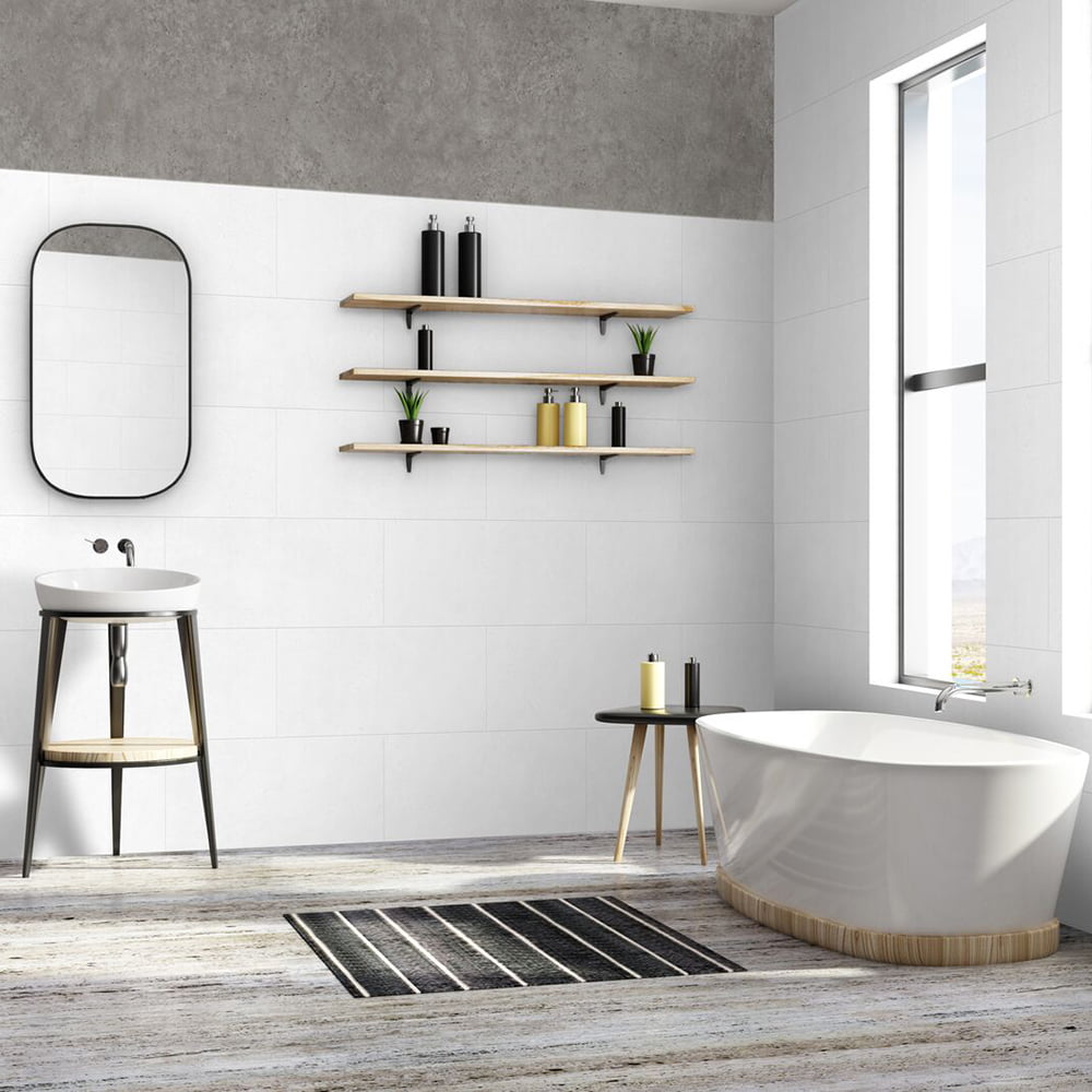 [DC01G01] ZEST SOLID WALL WHITE STONE600MM X 2.6M