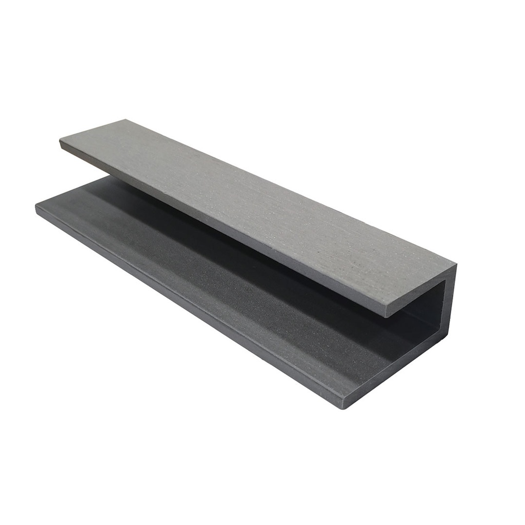 [OUTCUTR2500GR] GG Composite Cladding U Trim Grey 2500mm x 40mm