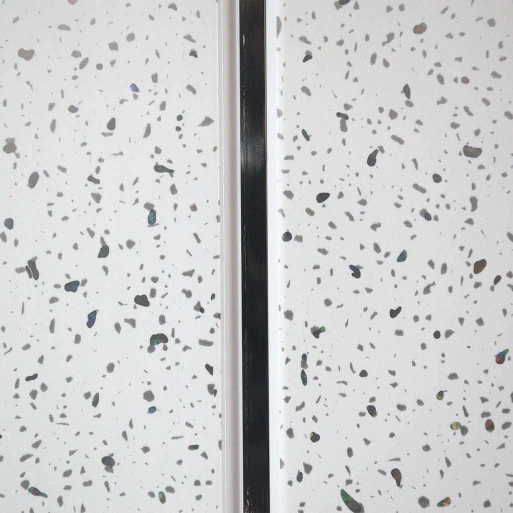 [PVC2700WSSS] GG PVC Ceiling Cladding White Sparkle Silver Strip 2700mm x 250mm