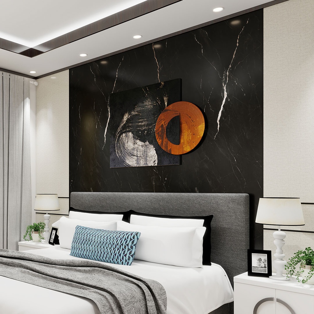 [VEL1000BLMR] GG Vellura Solid Core Wall Panel Black Marble 2400mm x 1000mm