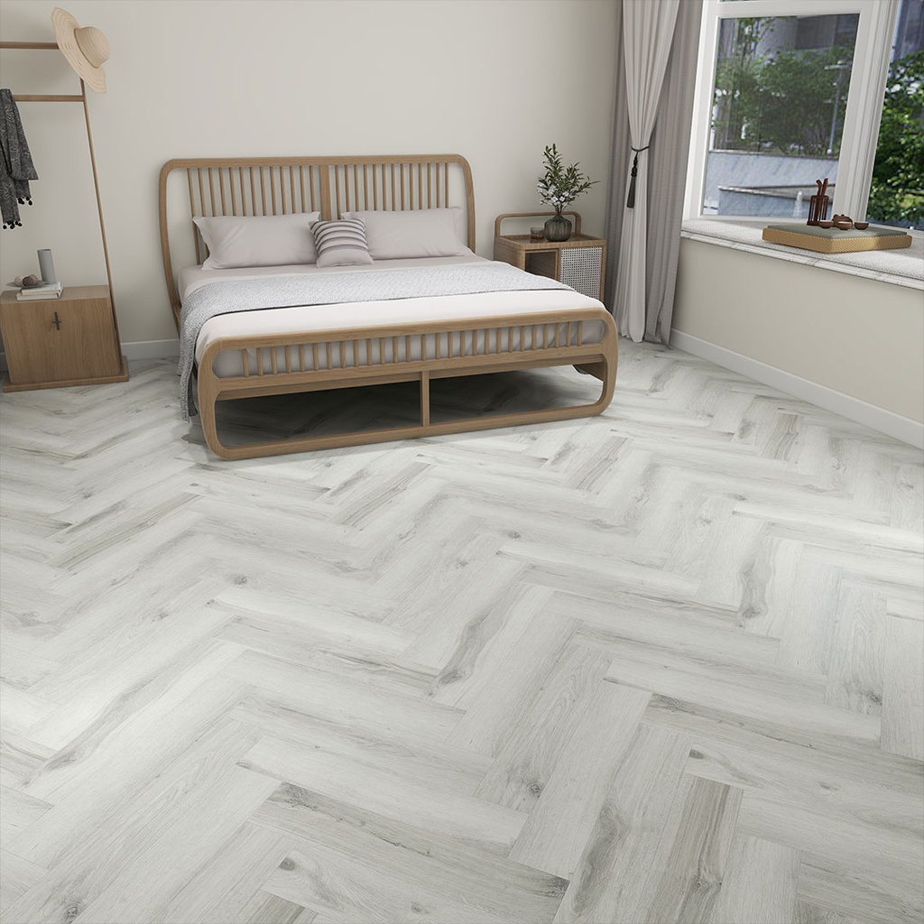 [SPCH6ASGR] GG SPC Flooring Herringbone Ashton Grey 625mm x 125mm