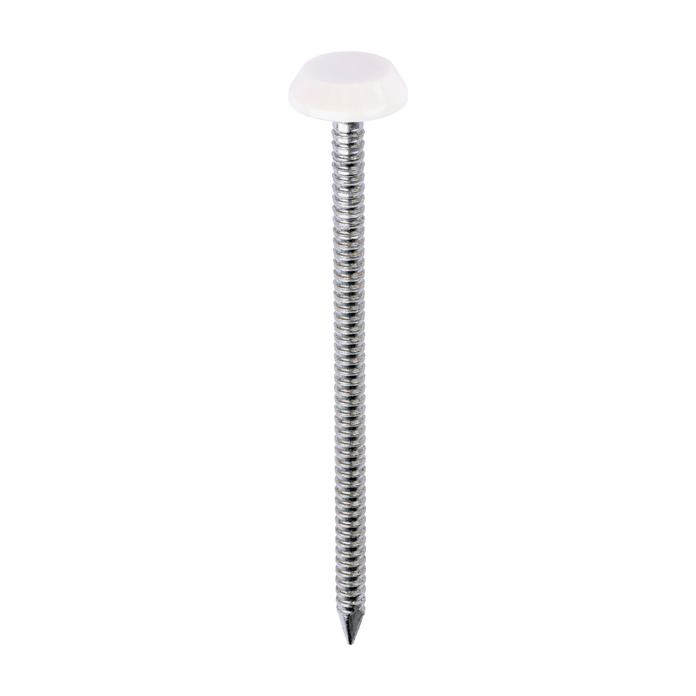 Polymer Headed Nails - A4 Stainless Steel - Cream - 65mm (Pack 100)