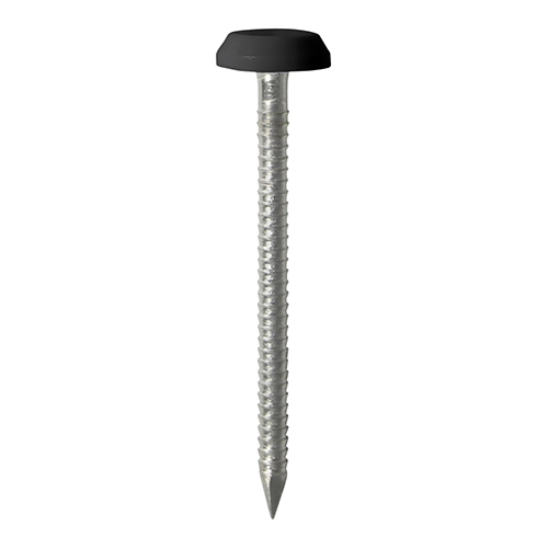 Polymer Headed Pins - Stainless Steel - Black - 50mm (Pack 25)