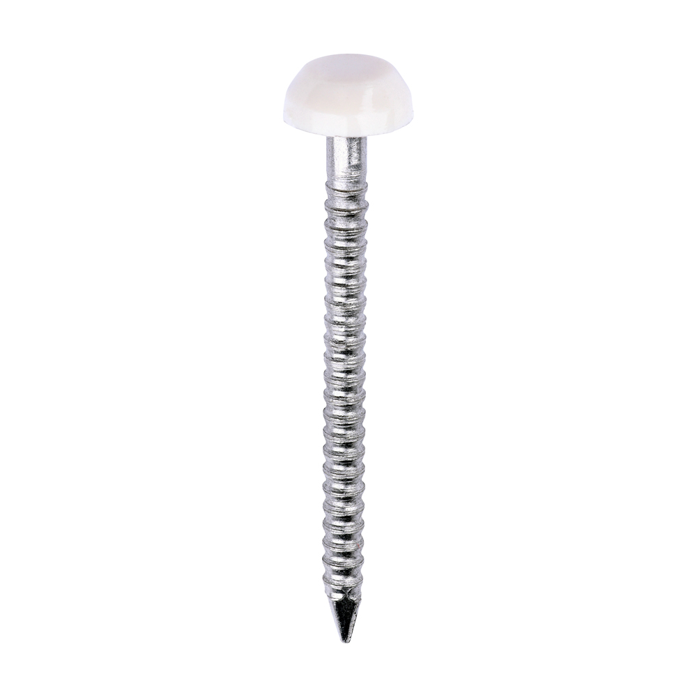 Polymer Headed Pins - A4 Stainless Steel - Cream - 30mm (Pack 250)