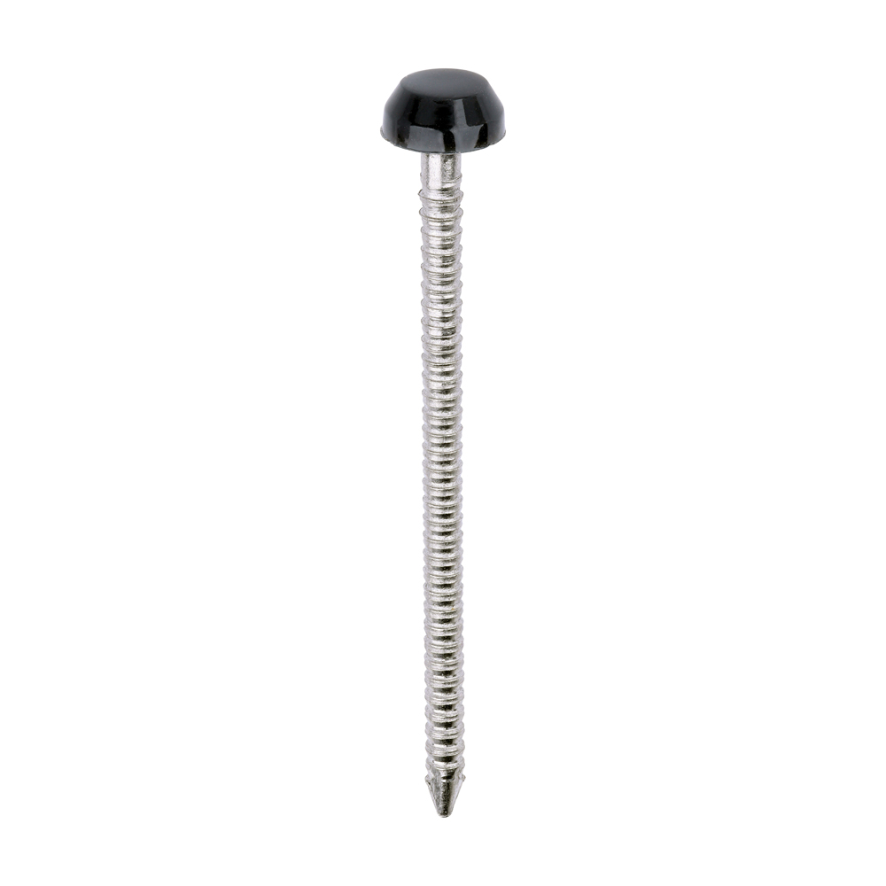 Polymer Headed Pins - A4 Stainless Steel - Anthracite Grey - 40mm (Pack 250)