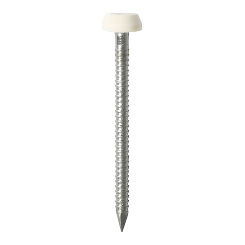 Polymer Headed Pins - Stainless Steel - White - 25mm (Pack 65)
