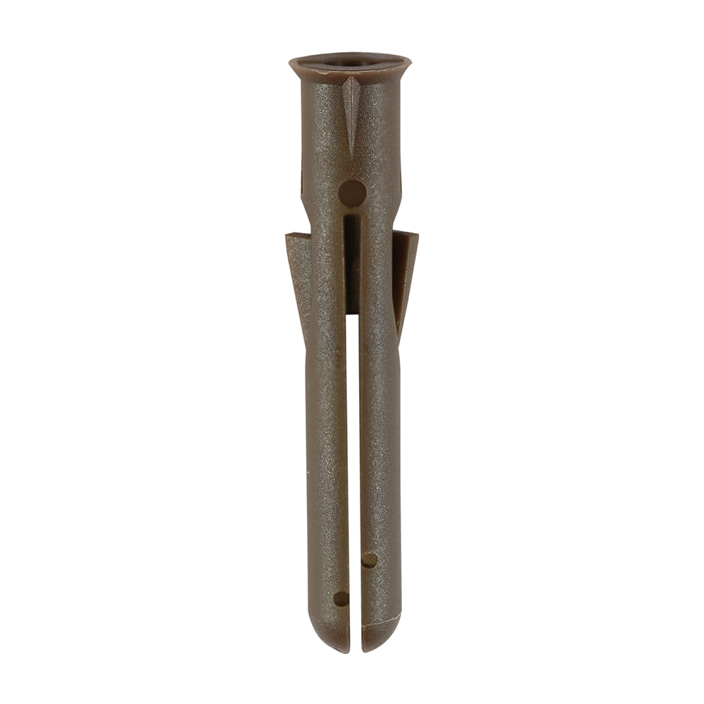 [BPLUGPREM200] Premium Plastic Plugs - Brown - 42mm (Pack 200)