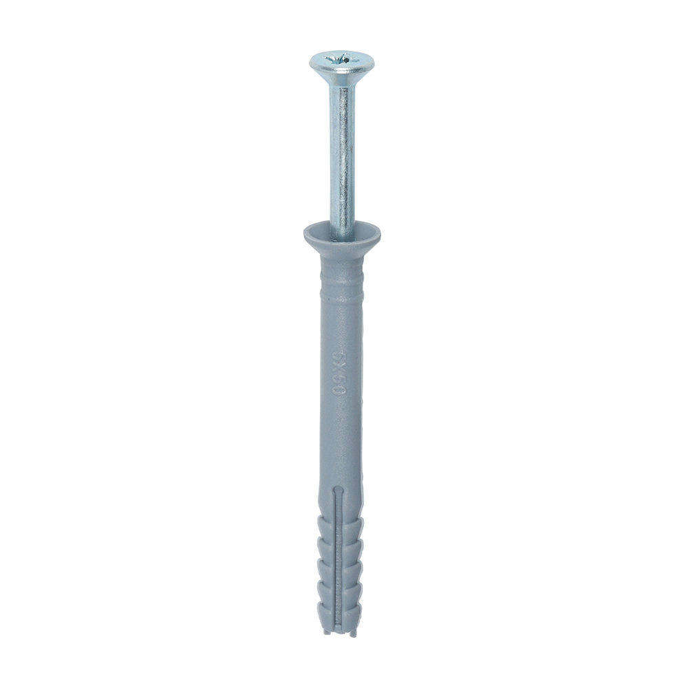 Nylon Hammer Fixing - PZ - Zinc - 5.0 x 50 (Pack 200)