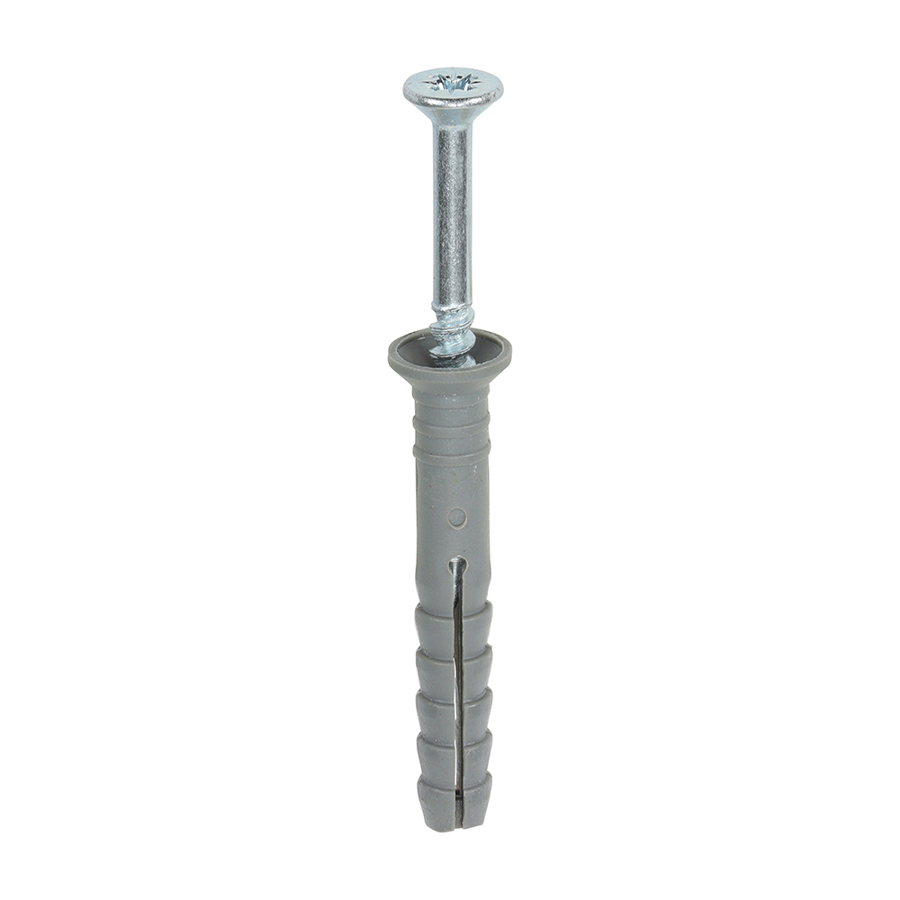 Nylon Hammer Fixing - PZ - Zinc - 6.0 x 40 (Pack 200)