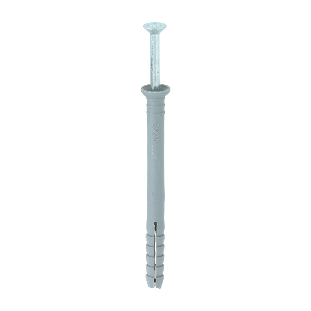 Nylon Hammer Fixing - PZ - Zinc - 6.0 x 70 (Pack 200)