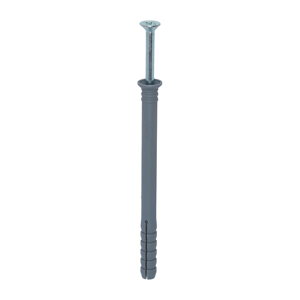 [80100HF] Nylon Hammer Fixing - PZ - Zinc - 8.0 x 100 (Pack 100)