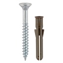 Brown Premium Plastic Plugs with Screws - 42mm (Pack 400)