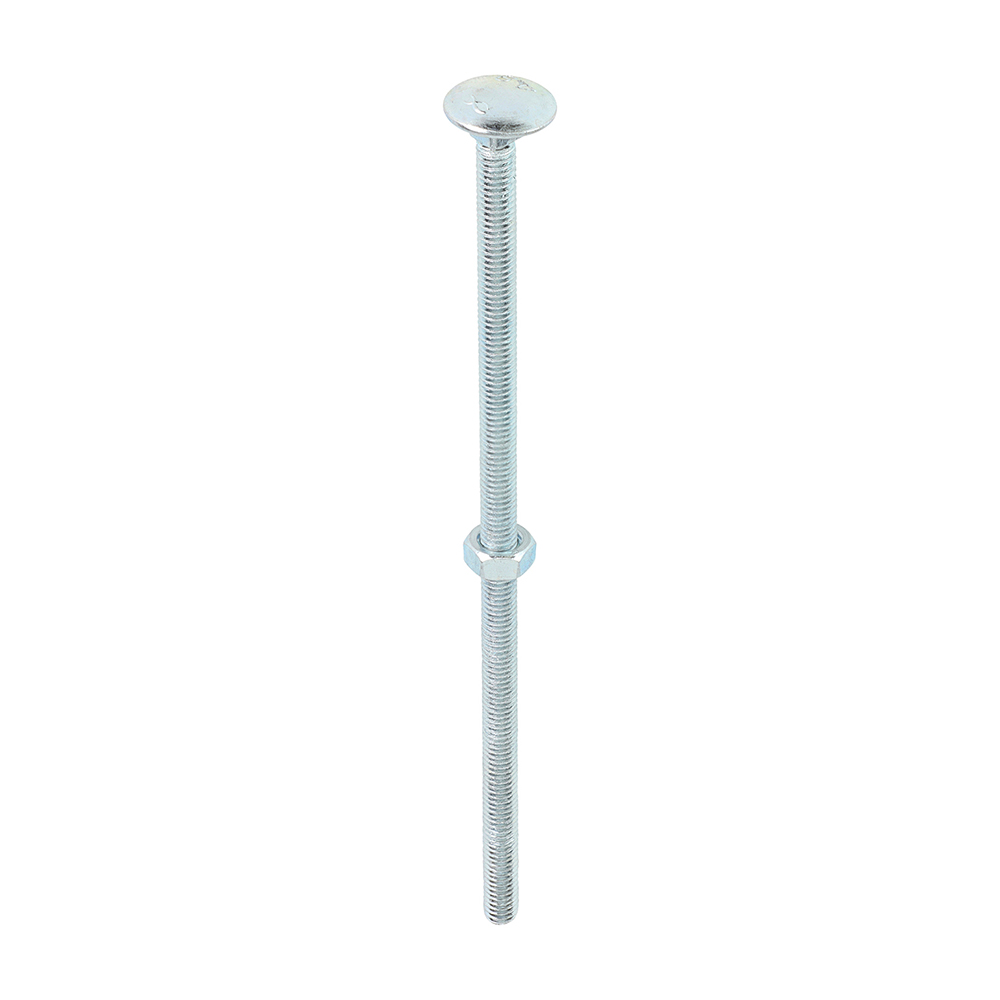 [06150CB] Carriage Bolts & Hex Nuts - Zinc - M6 x 150 (Pack 50)