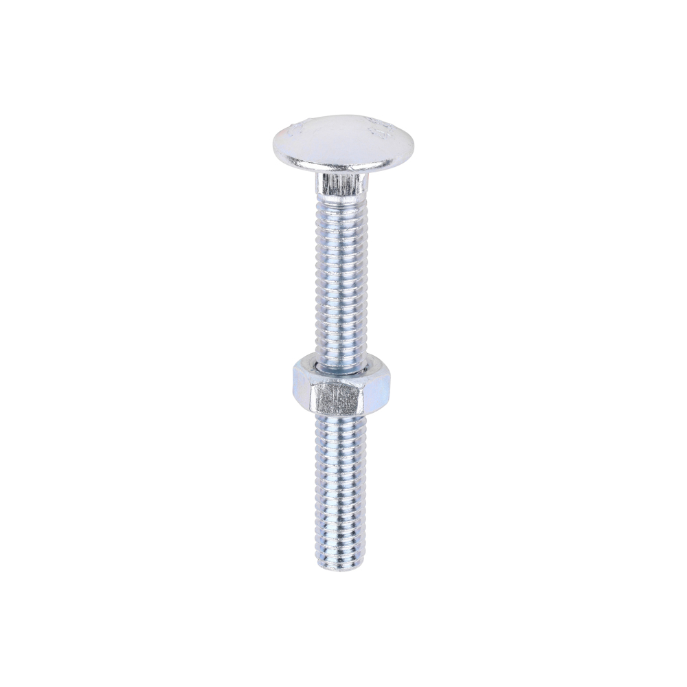 Carriage Bolts & Hex Nuts - Zinc - M6 x 50 (Pack 200)