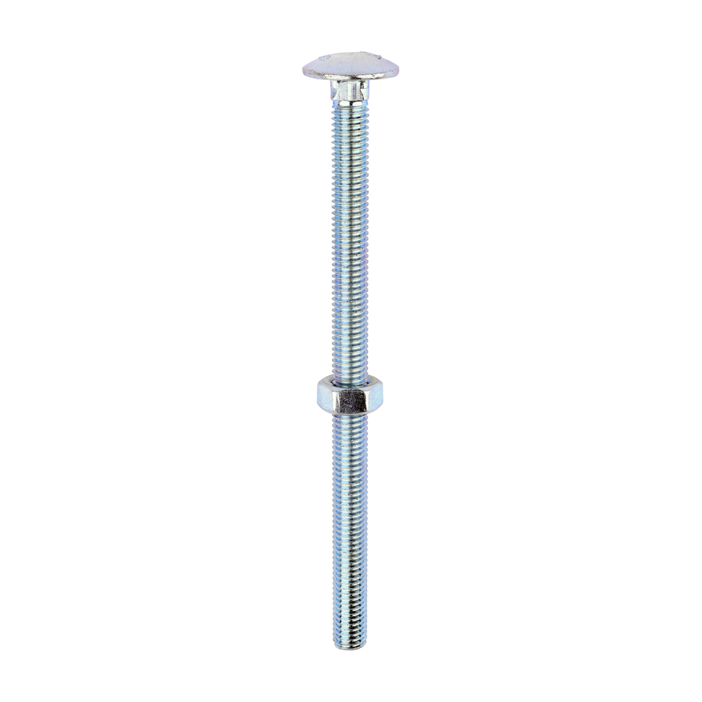 Carriage Bolts & Hex Nuts - Zinc - M8 x 130 (Pack 50)