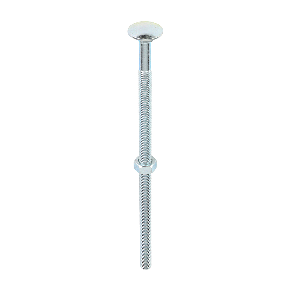 [08180CB] Carriage Bolts & Hex Nuts - Zinc - M8 x 180 (Pack 25)
