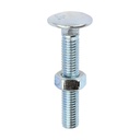 Carriage Bolts & Hex Nuts - Zinc - M8 x 50 (Pack 100)