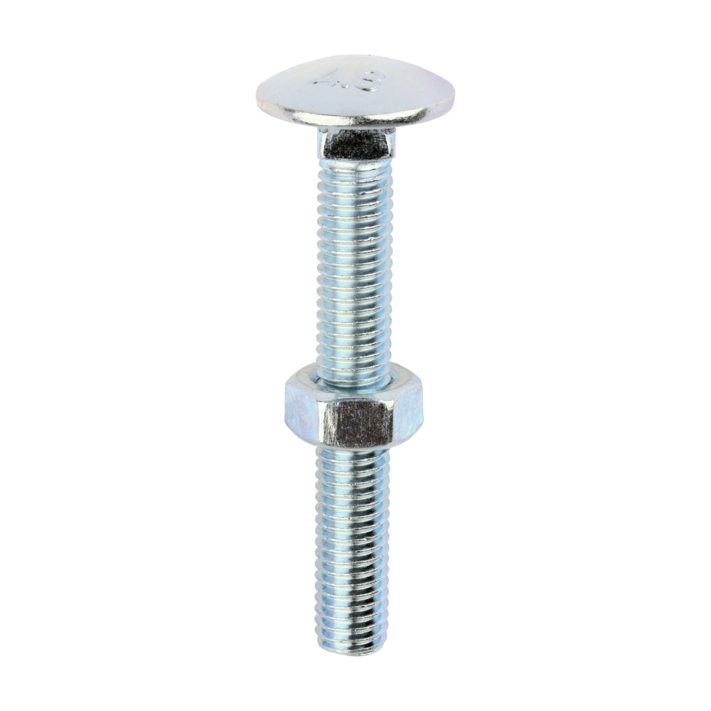 Carriage Bolts & Hex Nuts - Zinc - M8 x 60 (Pack 100)