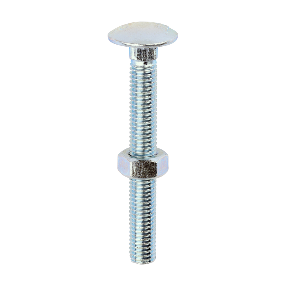 Carriage Bolts & Hex Nuts - Zinc - M8 x 65 (Pack 50)