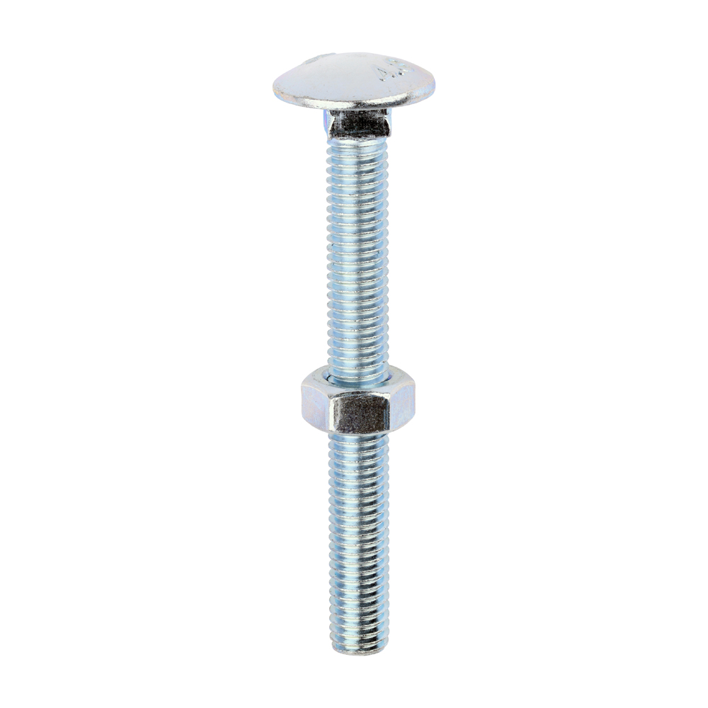 [0875CB] Carriage Bolts & Hex Nuts - Zinc - M8 x 75 (Pack 50)