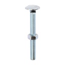 Carriage Bolts & Hex Nuts - Zinc - M8 x 75 (Pack 50)