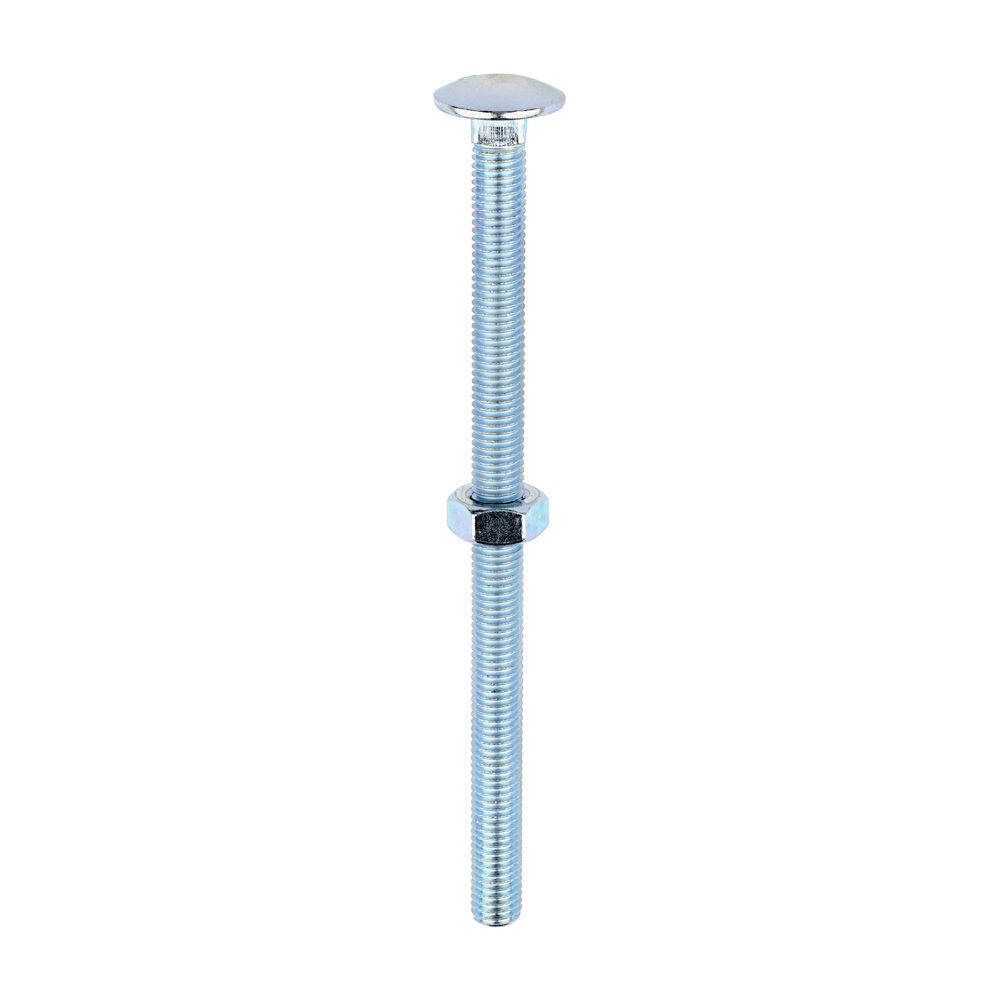 [10160CB] Carriage Bolts & Hex Nuts - Zinc - M10 x 160 (Pack 25)
