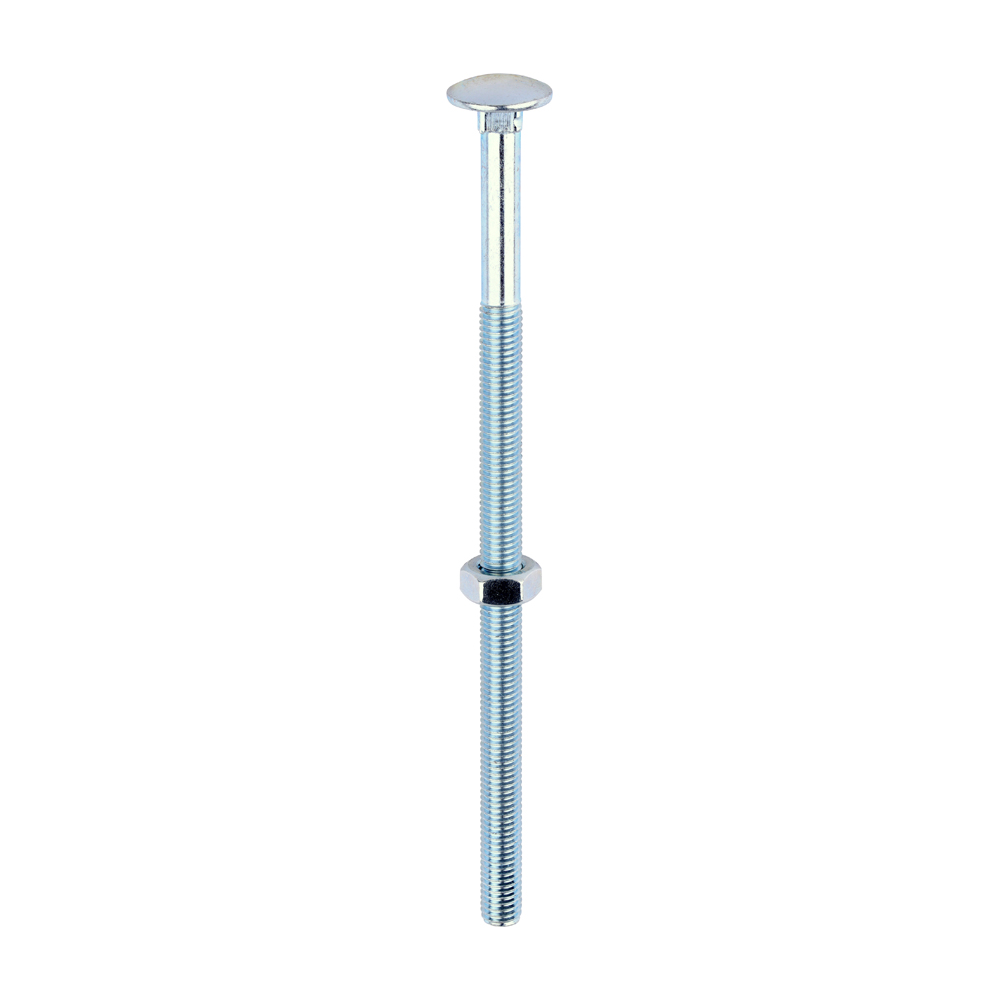 [10200CB] Carriage Bolts & Hex Nuts - Zinc - M10 x 200 (Pack 10)