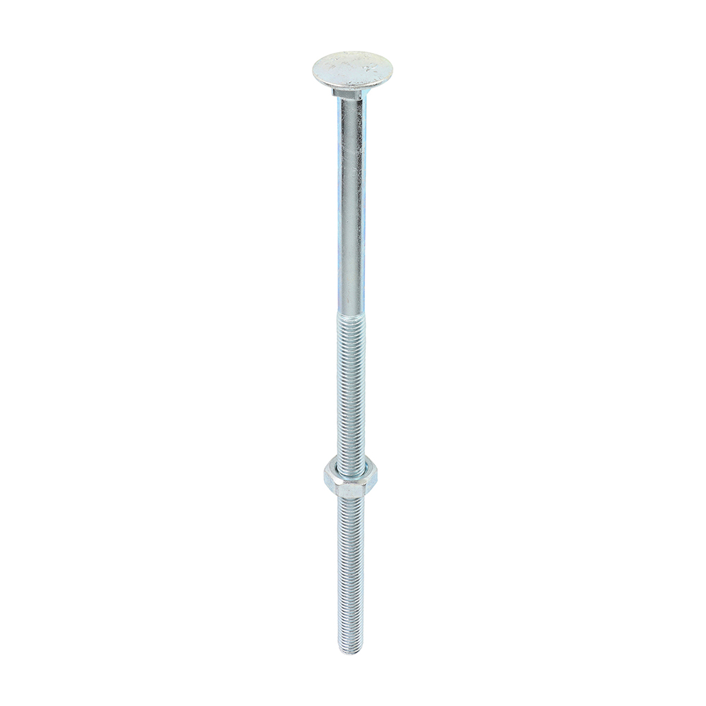 [10240CB] Carriage Bolts & Hex Nuts - Zinc - M10 x 240 (Pack 10)