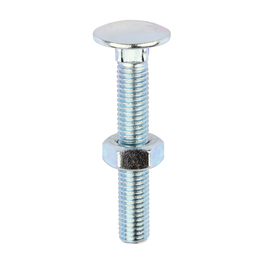 [1065CB] Carriage Bolts & Hex Nuts - Zinc - M10 x 65 (Pack 50)