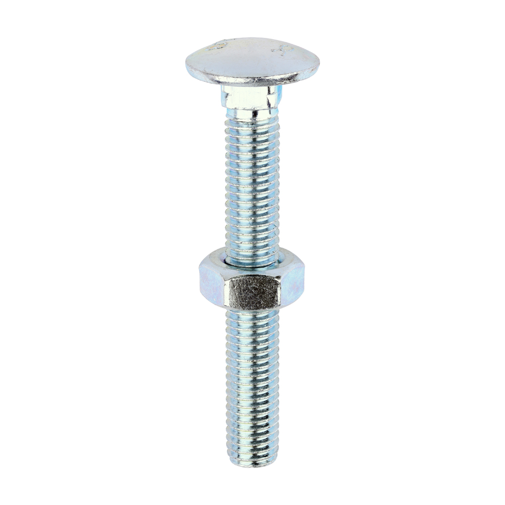 [1075CB] Carriage Bolts & Hex Nuts - Zinc - M10 x 75 (Pack 50)
