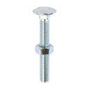 Carriage Bolts & Hex Nuts - Zinc - M10 x 75 (Pack 50)