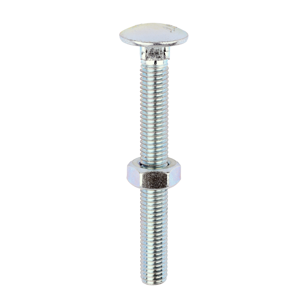Carriage Bolts & Hex Nuts - Zinc - M10 x 90 (Pack 25)