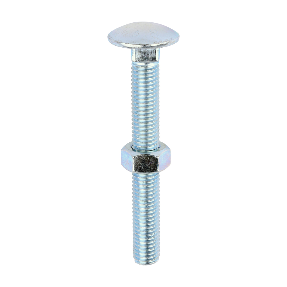 [12100CB] Carriage Bolts & Hex Nuts - Zinc - M12 x 100 (Pack 25)