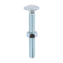 Carriage Bolts & Hex Nuts - Zinc - M12 x 100 (Pack 25)