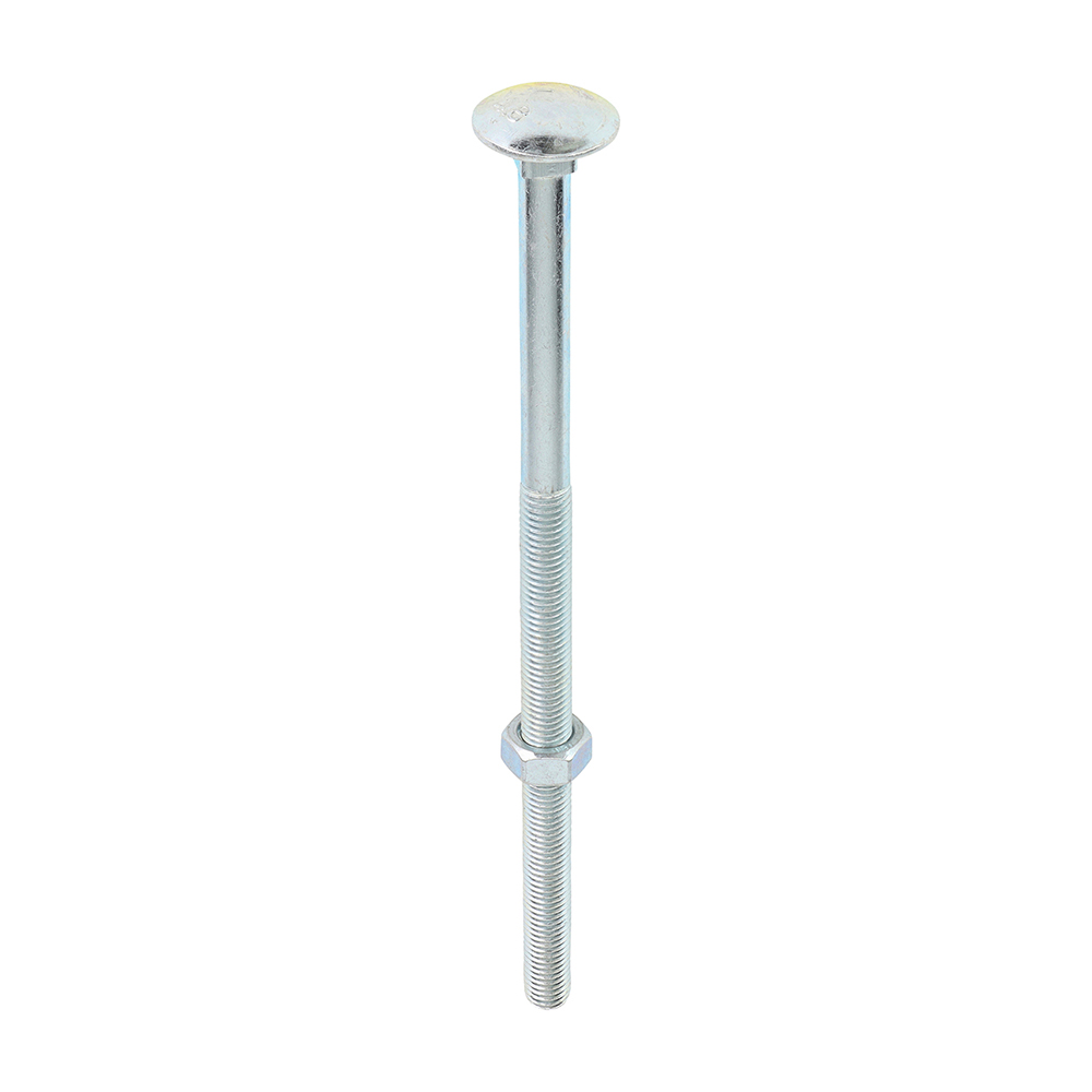 Carriage Bolts & Hex Nuts - Zinc - M12 x 240 (Pack 10)