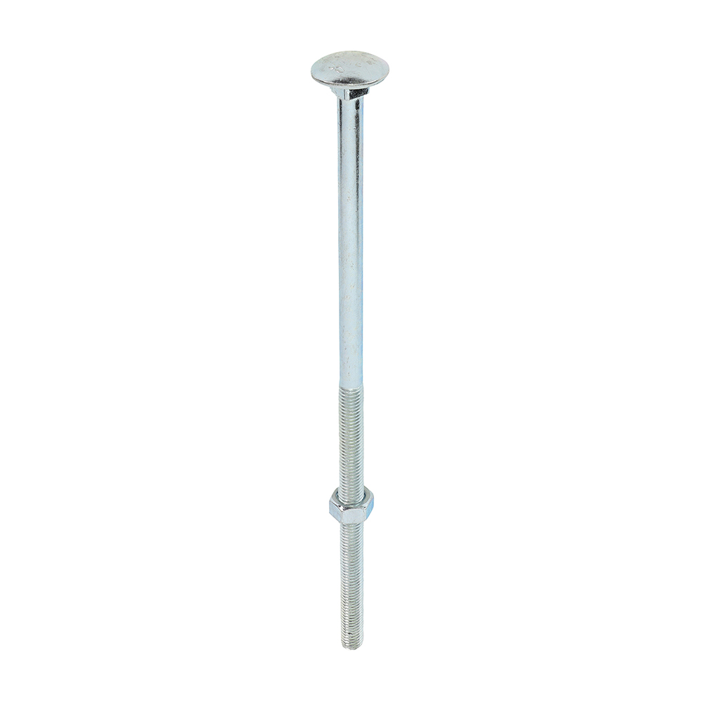 [12300CB] Carriage Bolts & Hex Nuts - Zinc - M12 x 300 (Pack 10)