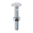 Carriage Bolts & Hex Nuts - Zinc - M12 x 75 (Pack 25)